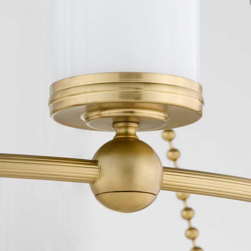 Quorum 667-8-80 Eight Light Chandelier, Aged Brass
