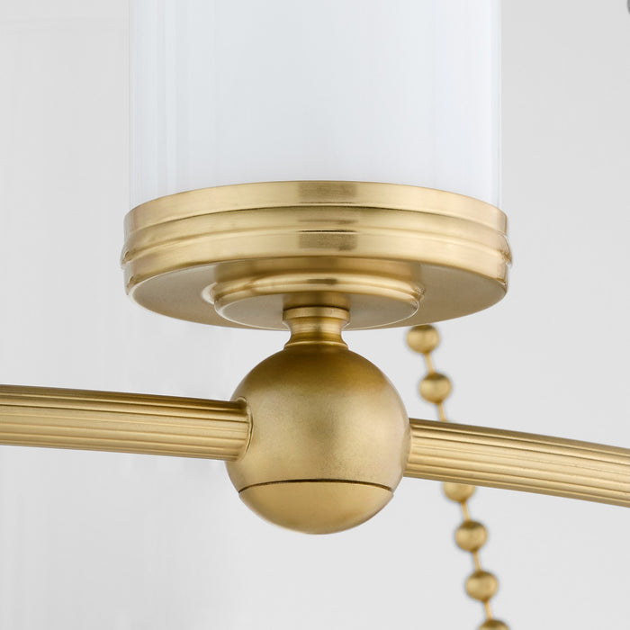 Quorum 667-8-80 Eight Light Chandelier, Aged Brass