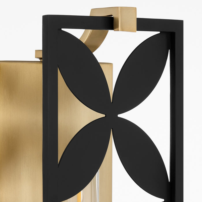 Quorum 583-2-5980 Two Light Vanity, Matte Black w/Aged Brass