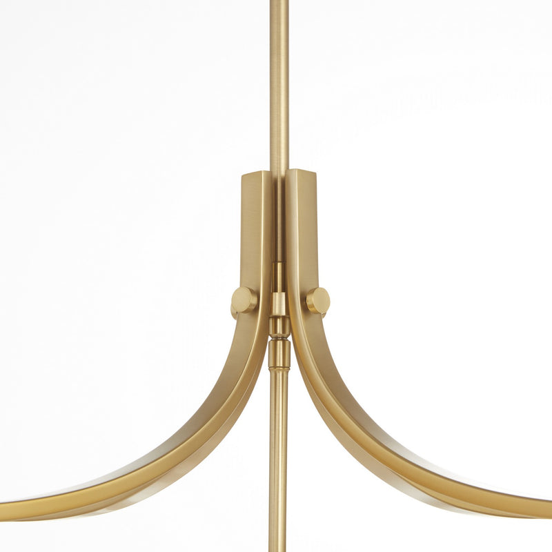 Quorum 883-5-5980 Five Light Pendant, Matte Black w/Aged Brass
