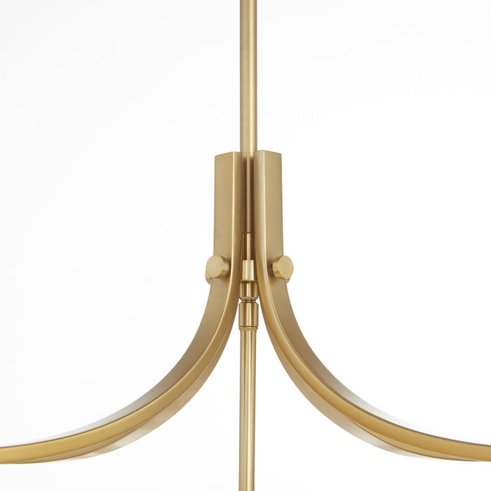 Quorum 883-5-5980 Five Light Pendant, Matte Black w/Aged Brass