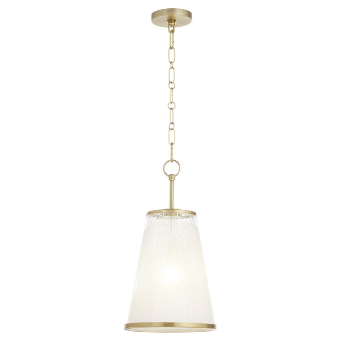 Quorum 8238-11-80 One Light Pendant, Aged Brass