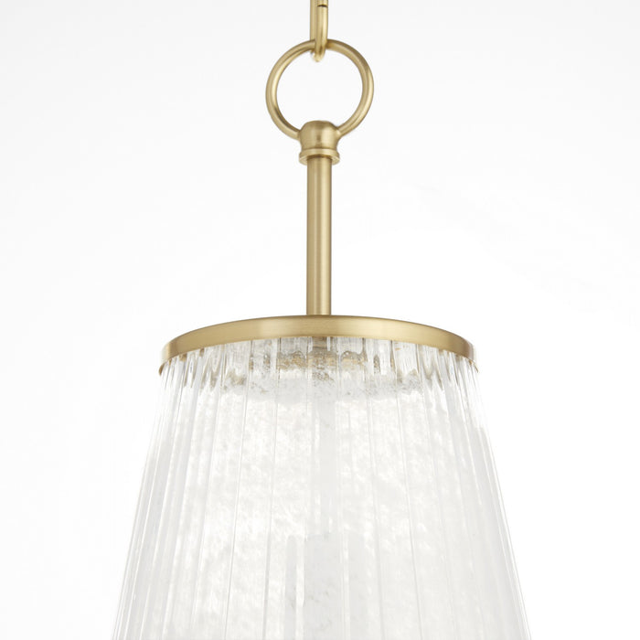 Quorum 8238-11-80 One Light Pendant, Aged Brass