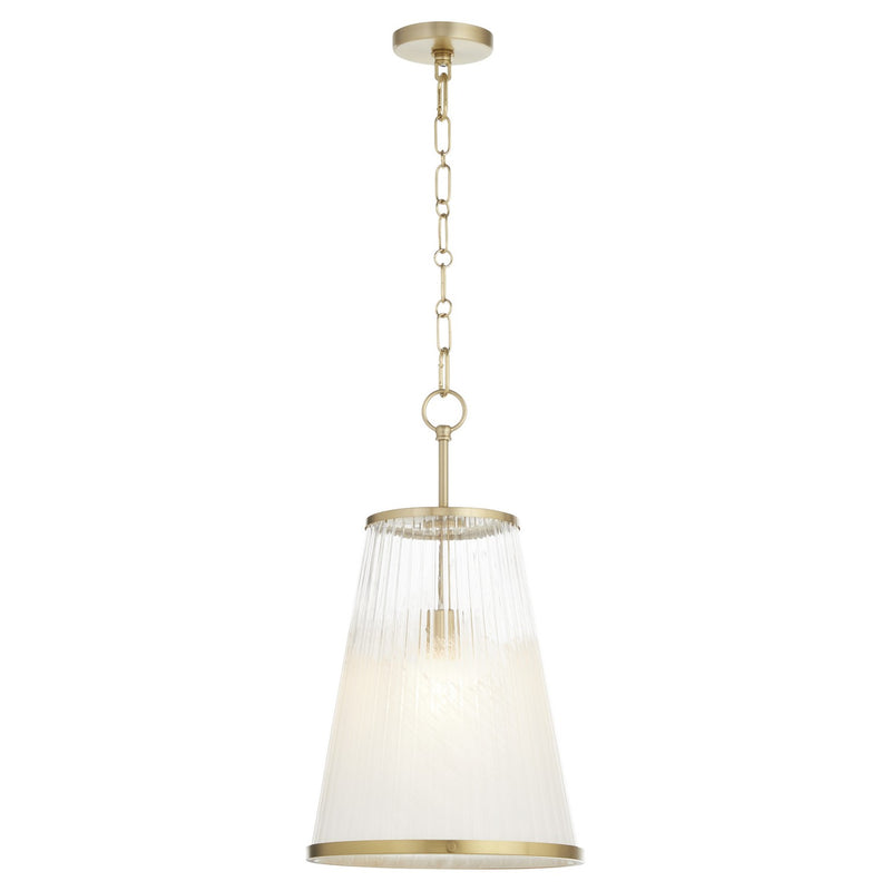Quorum 8238-13-80 One Light Pendant, Aged Brass