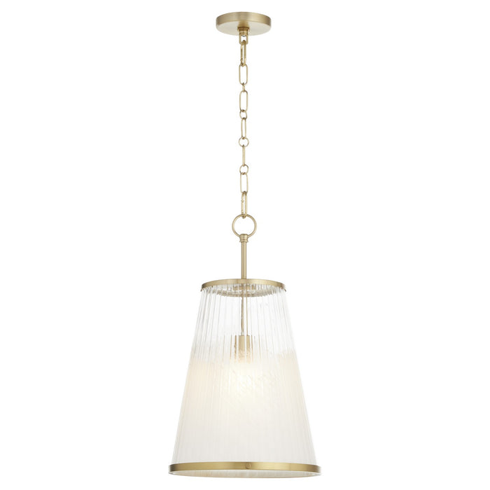 Quorum 8238-13-80 One Light Pendant, Aged Brass