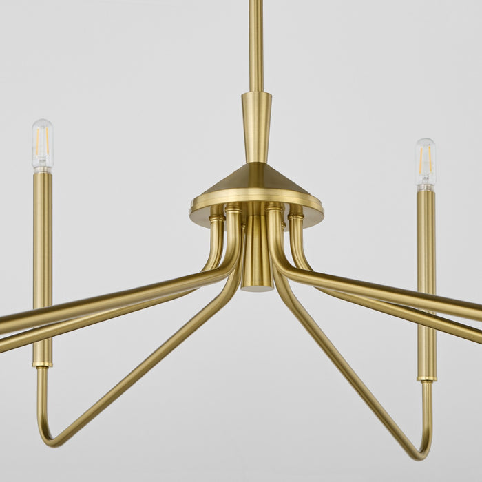 Quorum 6238-6-80 Six Light Chandelier, Aged Brass