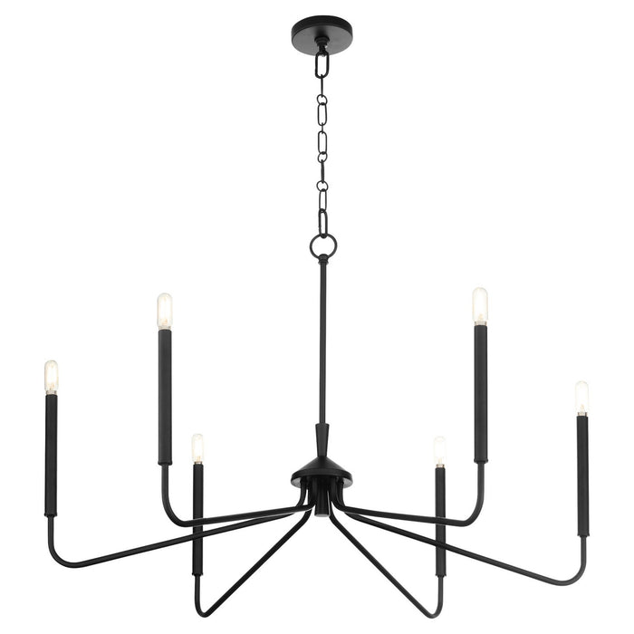 Quorum 6238-6-59 Six Light Chandelier, Matte Black