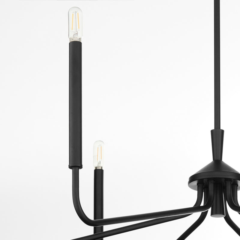 Quorum 6238-6-59 Six Light Chandelier, Matte Black