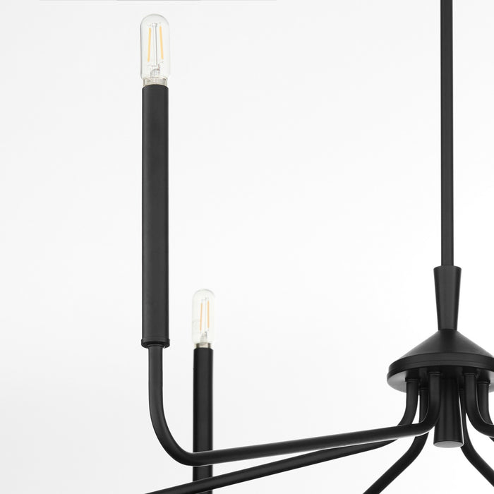 Quorum 6238-6-59 Six Light Chandelier, Matte Black