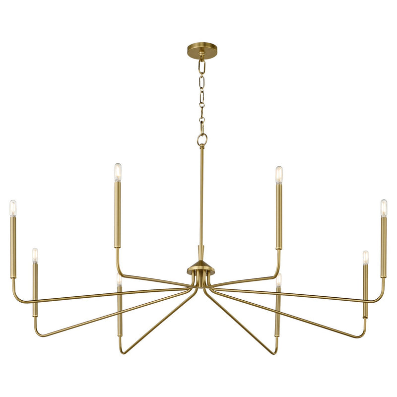 Quorum 6238-8-80 Eight Light Chandelier, Aged Brass