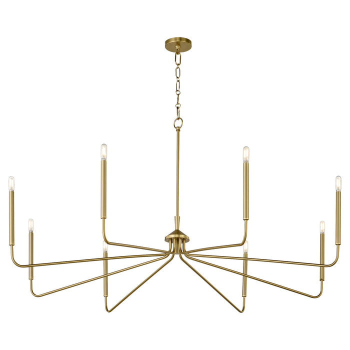 Quorum 6238-8-80 Eight Light Chandelier, Aged Brass