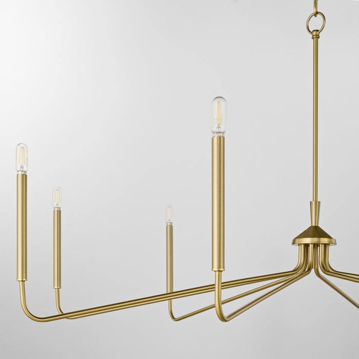 Quorum 6238-8-80 Eight Light Chandelier, Aged Brass
