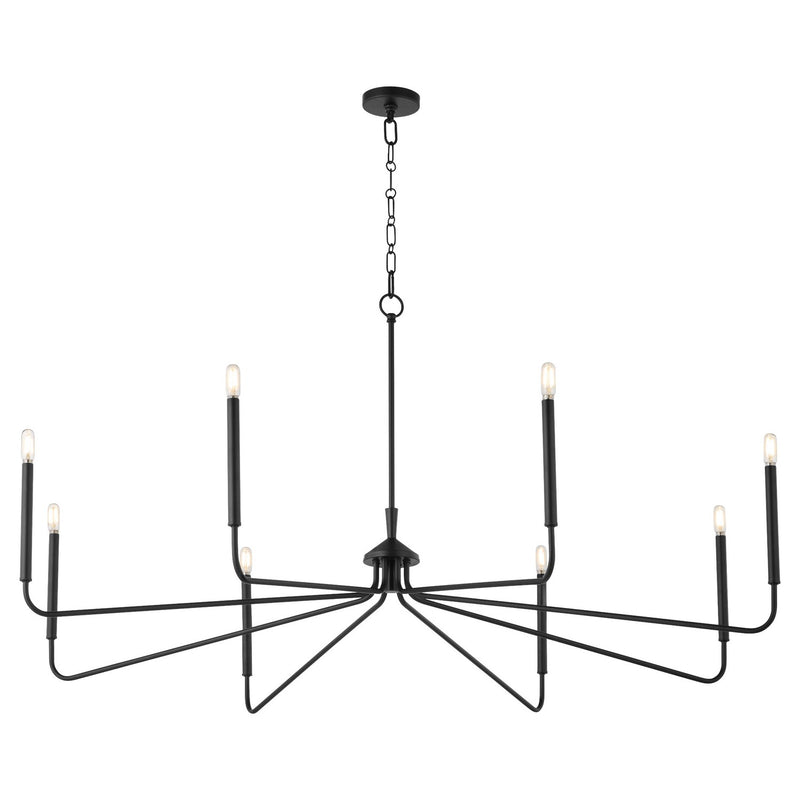 Quorum 6238-8-59 Eight Light Chandelier, Matte Black