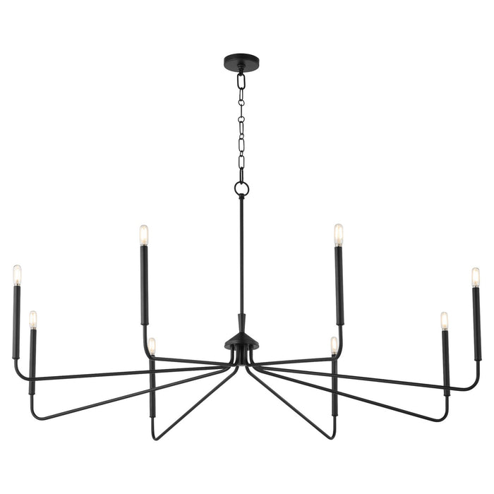 Quorum 6238-8-59 Eight Light Chandelier, Matte Black