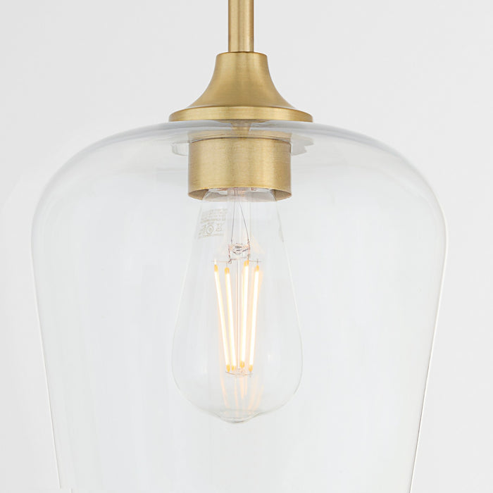 Quorum 3313-80 One Light Pendant, Aged Brass