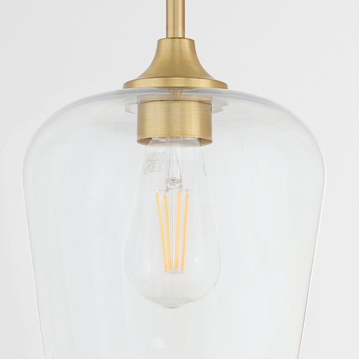 Quorum 3313-80 One Light Pendant, Aged Brass
