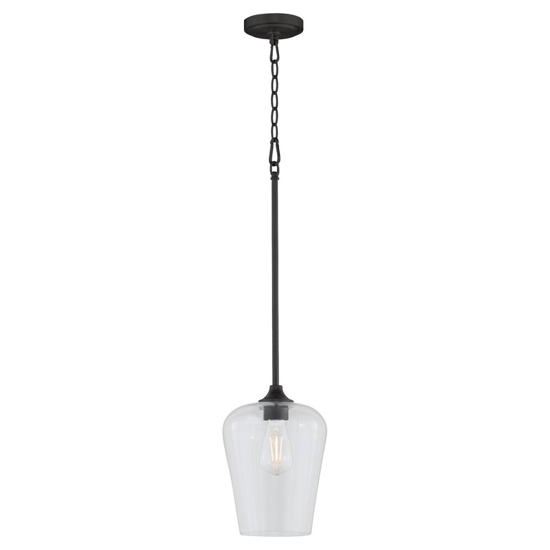 Quorum 3313-59 One Light Pendant, Matte Black