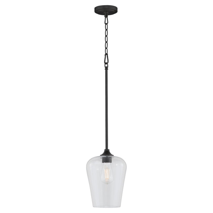 Quorum 3313-59 One Light Pendant, Matte Black
