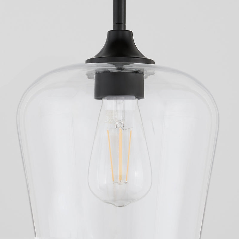 Quorum 3313-59 One Light Pendant, Matte Black