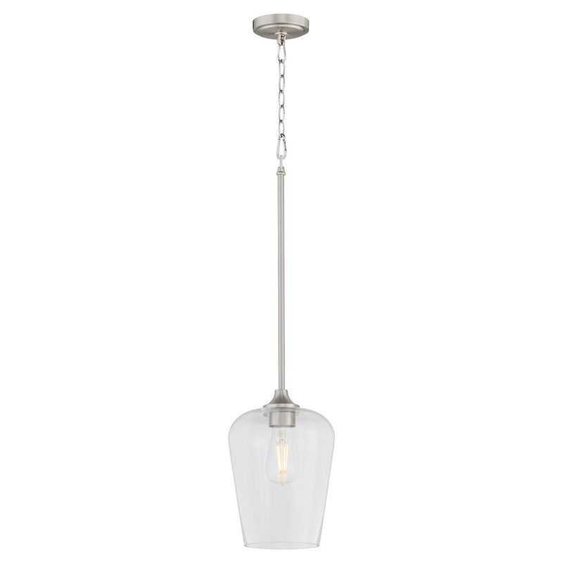 Quorum 3313-65 One Light Pendant, Satin Nickel