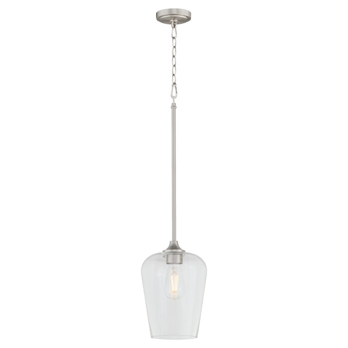 Quorum 3313-65 One Light Pendant, Satin Nickel