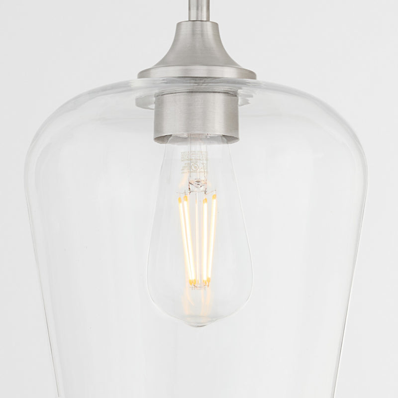 Quorum 3313-65 One Light Pendant, Satin Nickel