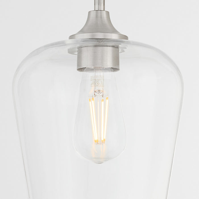 Quorum 3313-65 One Light Pendant, Satin Nickel