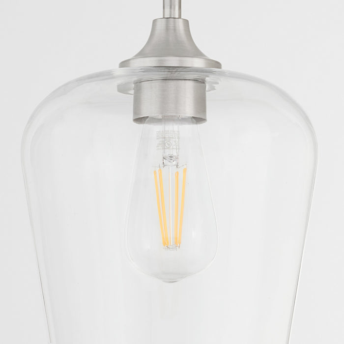 Quorum 3313-65 One Light Pendant, Satin Nickel