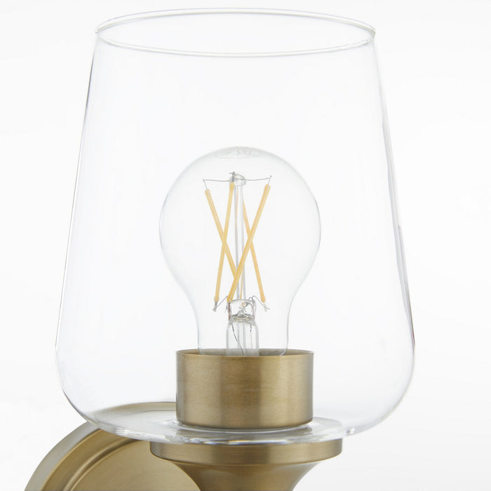 Quorum 5313-1-80 One Light Wall Mount, Aged Brass