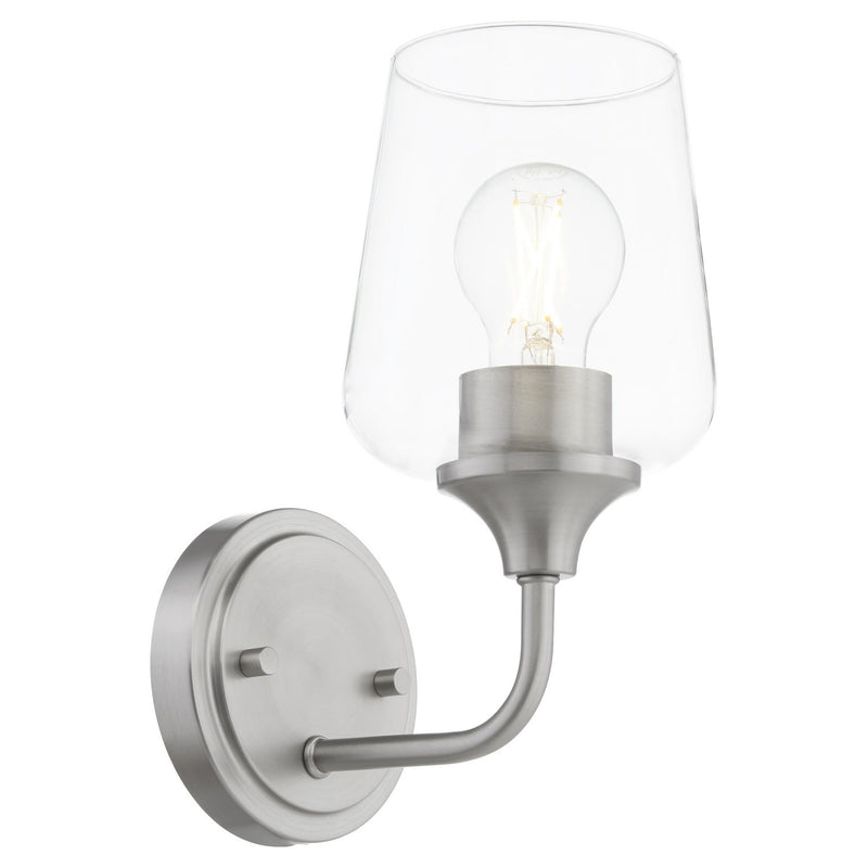 Quorum 5313-1-65 One Light Wall Mount, Satin Nickel