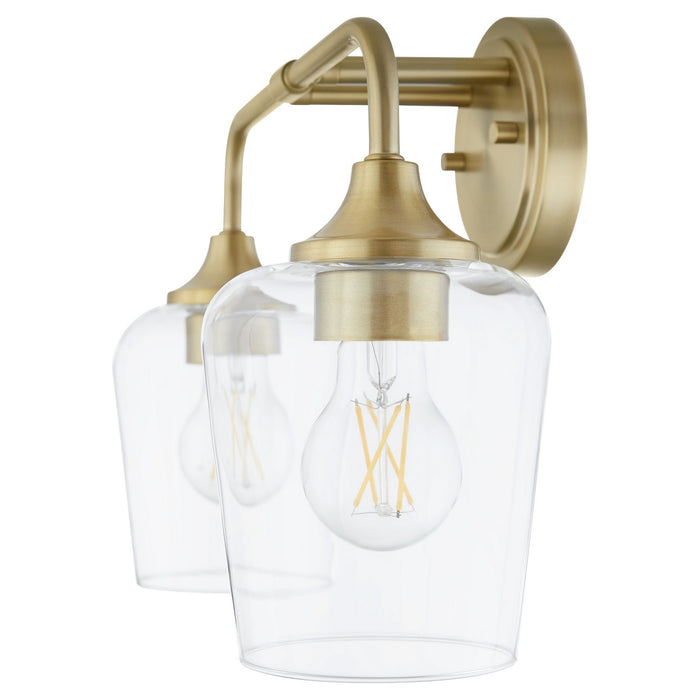Quorum 5313-2-80 Two Light Vanity, Aged Brass