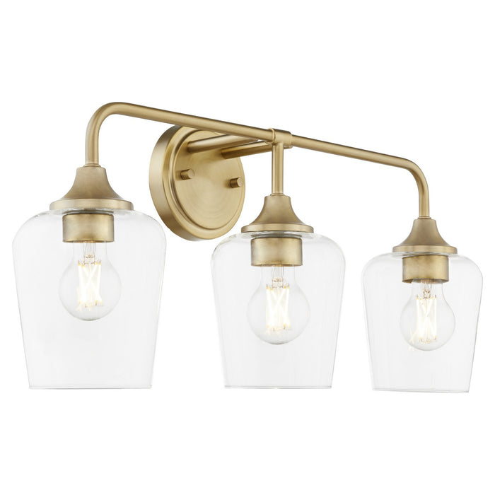 Quorum 5313-3-80 Three Light Vanity, Aged Brass