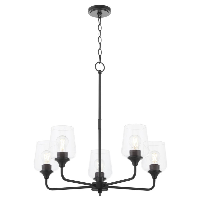 Quorum 6313-5-59 Five Light Chandelier, Matte Black