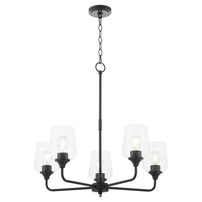 Quorum 6313-5-59 Five Light Chandelier, Matte Black