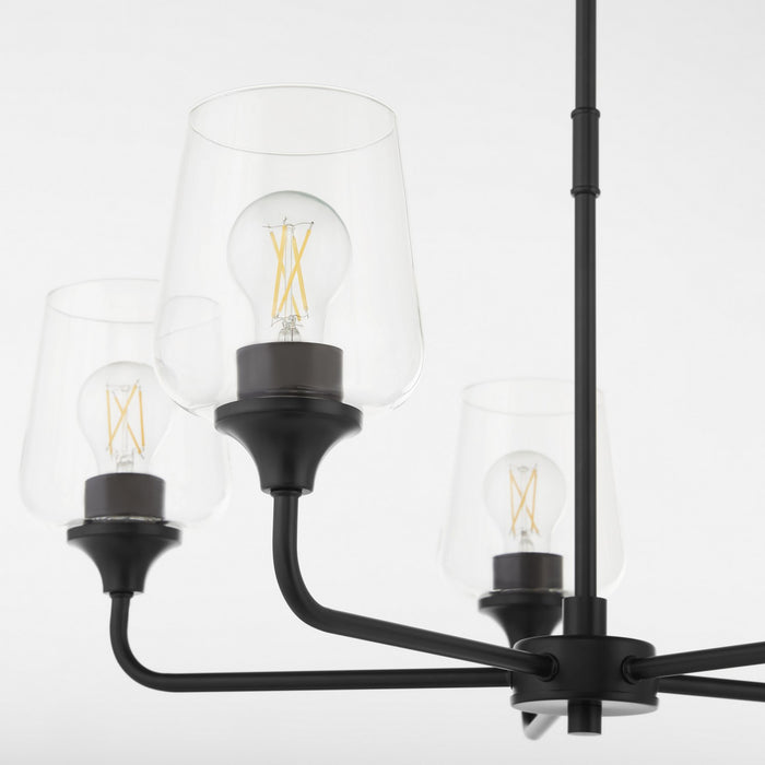 Quorum 6313-5-59 Five Light Chandelier, Matte Black