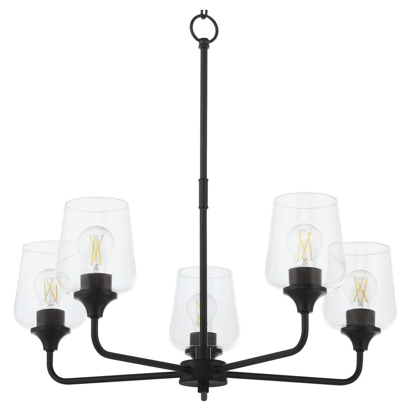 Quorum 6313-5-59 Five Light Chandelier, Matte Black