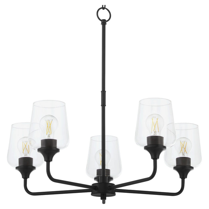 Quorum 6313-5-59 Five Light Chandelier, Matte Black
