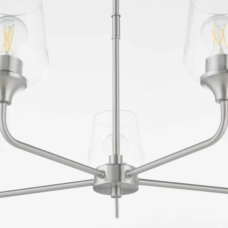 Quorum 6313-5-65 Five Light Chandelier, Satin Nickel