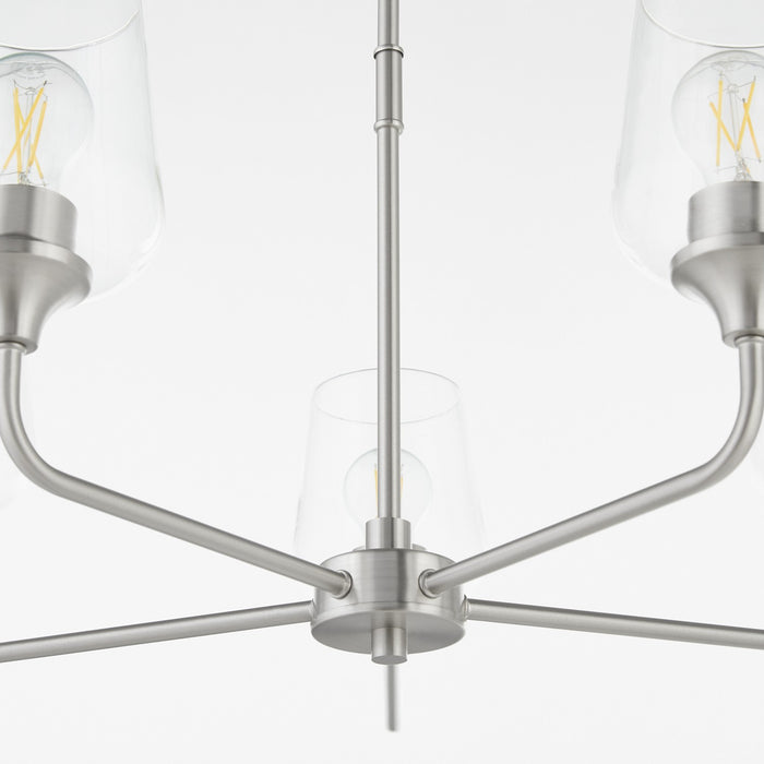 Quorum 6313-5-65 Five Light Chandelier, Satin Nickel