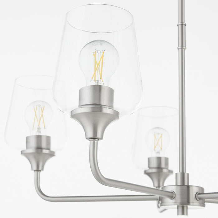 Quorum 6313-5-65 Five Light Chandelier, Satin Nickel