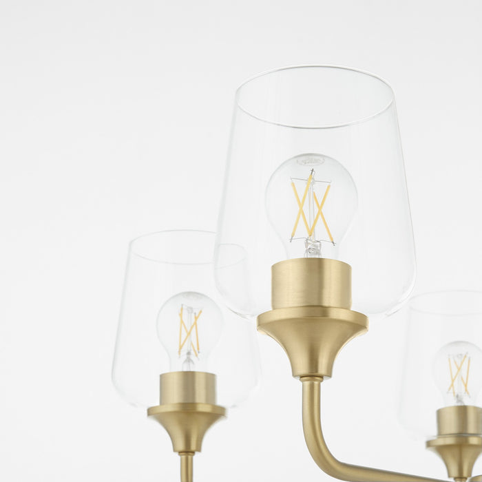 Quorum 6313-5-80 Five Light Chandelier, Aged Brass