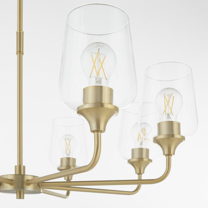 Quorum 6313-8-80 Eight Light Chandelier, Aged Brass