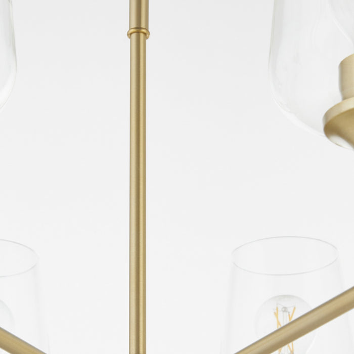 Quorum 6313-8-80 Eight Light Chandelier, Aged Brass