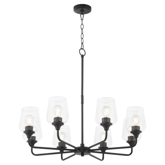 Quorum 6313-8-59 Eight Light Chandelier, Matte Black
