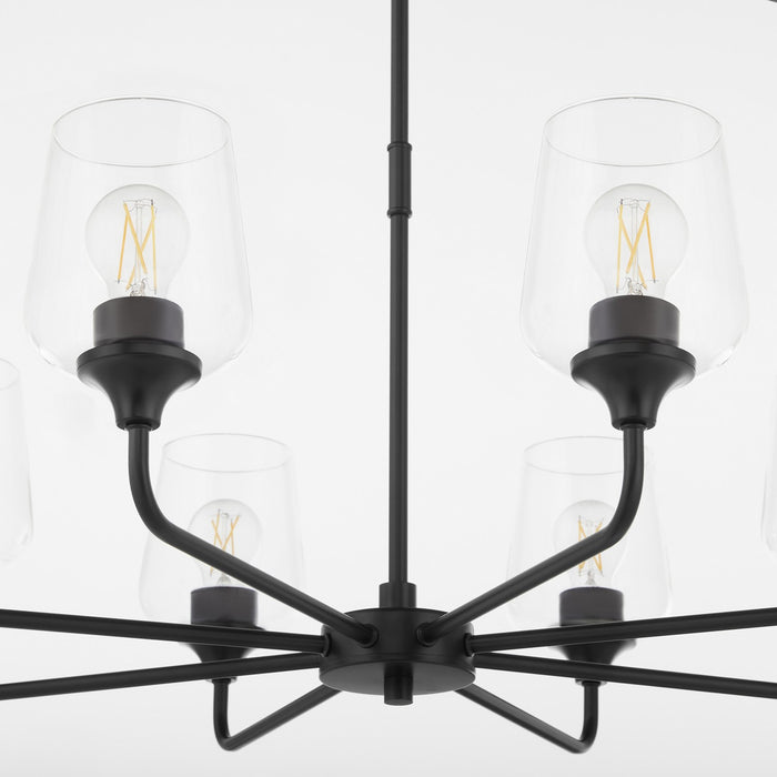 Quorum 6313-8-59 Eight Light Chandelier, Matte Black