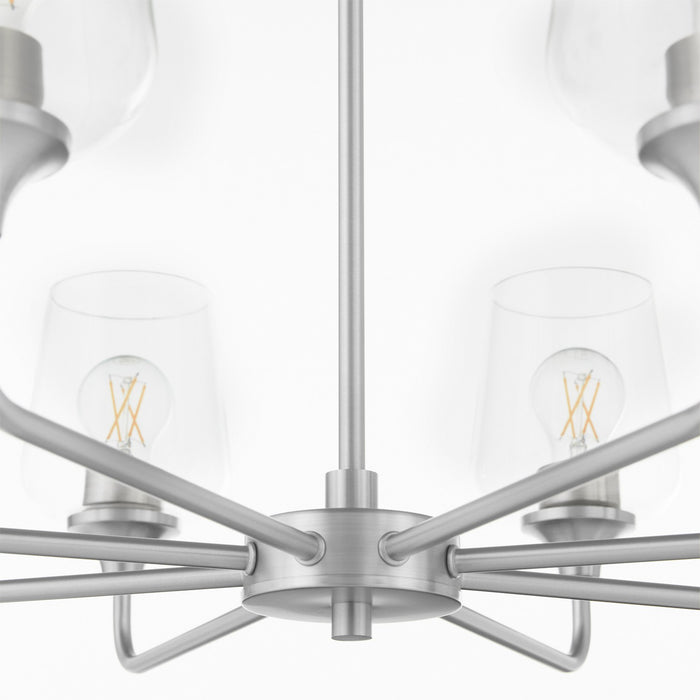 Quorum 6313-8-65 Eight Light Chandelier, Satin Nickel