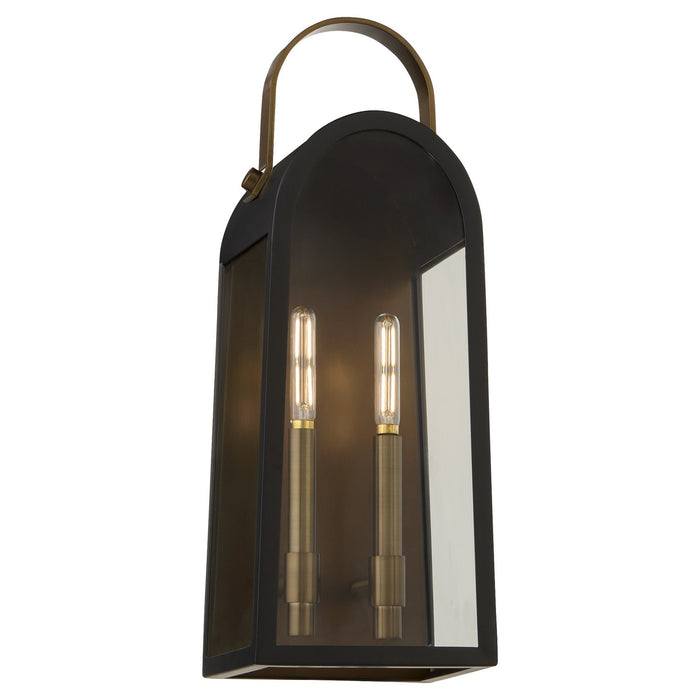 Quorum 72-20-5982 Two Light Wall Mount, Matte Black w/ Aged Copper