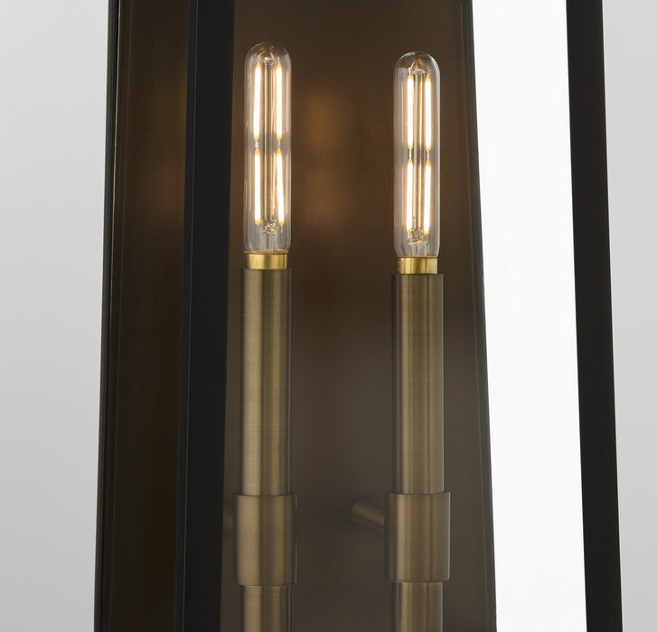 Quorum 72-20-5982 Two Light Wall Mount, Matte Black w/ Aged Copper