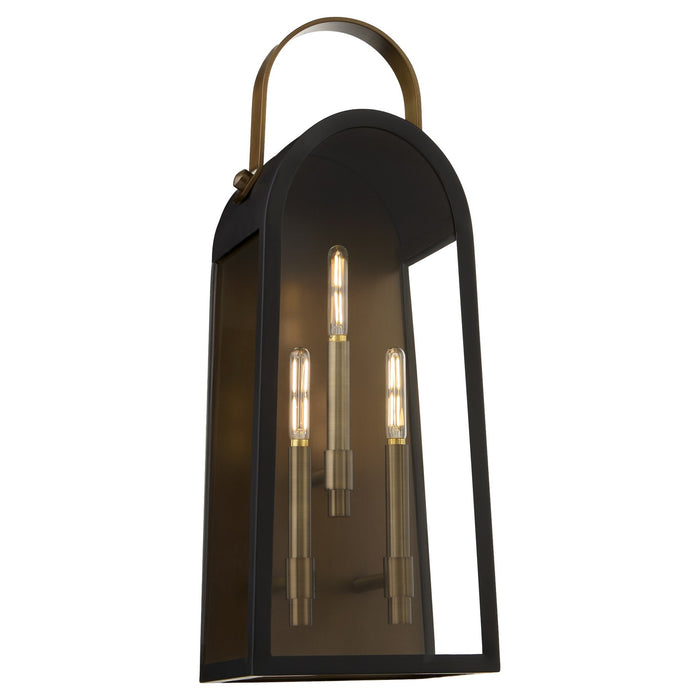 Quorum 72-25-5982 Three Light Wall Mount, Matte Black w/ Aged Copper