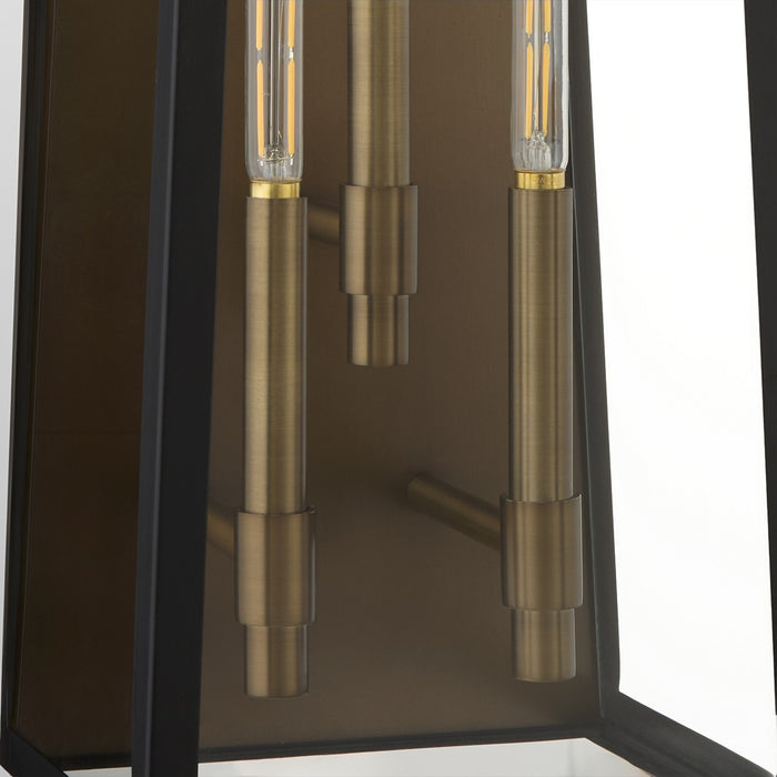 Quorum 72-25-5982 Three Light Wall Mount, Matte Black w/ Aged Copper